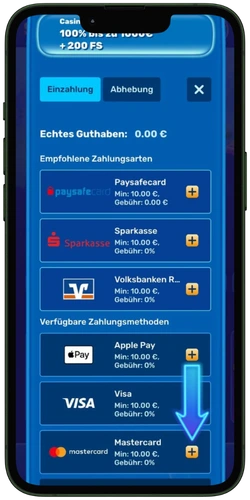MasterCard wählen – Zahlungsmethoden im Casino, MasterCard ab 10 Euro.